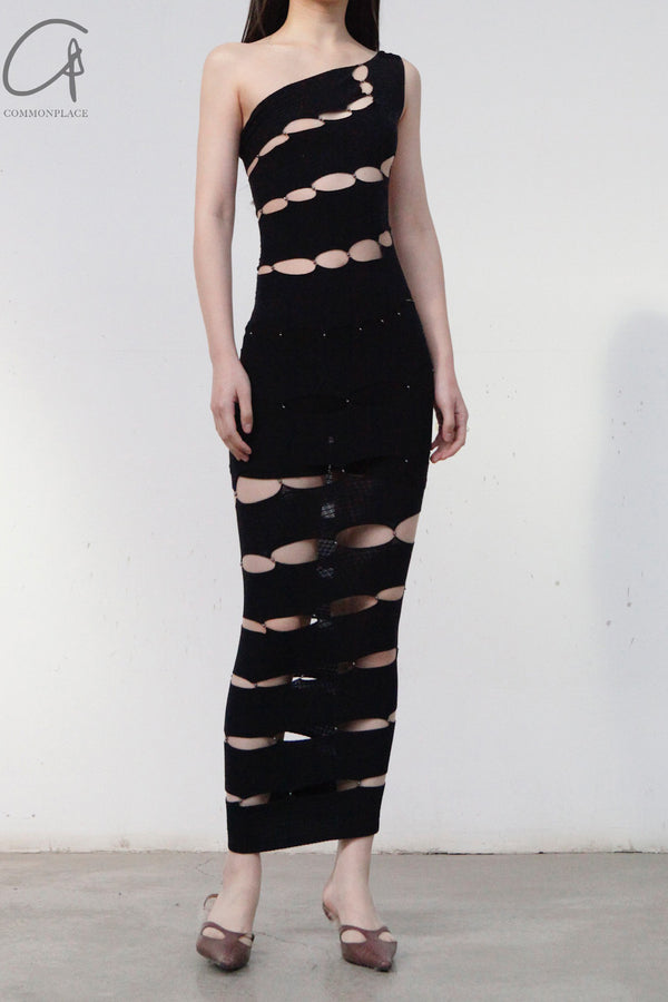 RUI spiral tight long skirt RSS23SF05 ONYX black